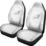 Amazing Shine Silver Horse Mustang Custom Metallic Style Printed Car Seat Covers 211407 - YourCarButBetter