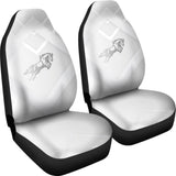 Amazing Shine Silver Horse Mustang Custom Metallic Style Printed Car Seat Covers 211407 - YourCarButBetter