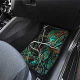 Amazing Teal Forest Hunting Camouflage Car Floor Mats 210807 - YourCarButBetter