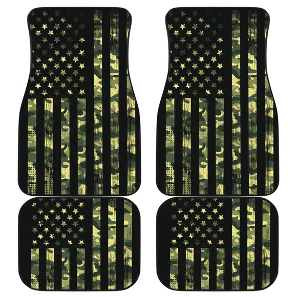 Amazing Thin Green Line American Flag Car Floor Mats 212703 - YourCarButBetter