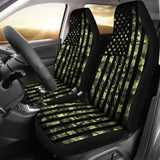 Amazing Thin Green Line American Flag Car Seat Covers 212703 - YourCarButBetter