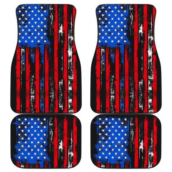 Amazing Thin Red Line American Flag Car Floor Mats 212703 - YourCarButBetter