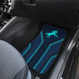 Amazing Turquoise Horse Mustang Custom Metallic Style Printed Car Floor Mats 211407 - YourCarButBetter