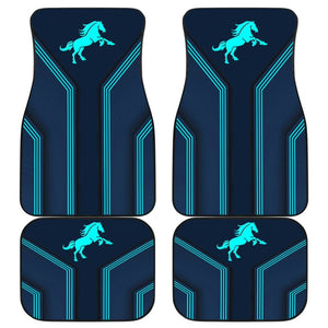 Amazing Turquoise Horse Mustang Custom Metallic Style Printed Car Floor Mats 211407 - YourCarButBetter