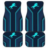 Amazing Turquoise Horse Mustang Custom Metallic Style Printed Car Floor Mats 211407 - YourCarButBetter