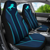 Amazing Turquoise Horse Mustang Custom Metallic Style Printed Car Seat Covers 211407 - YourCarButBetter