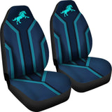 Amazing Turquoise Horse Mustang Custom Metallic Style Printed Car Seat Covers 211407 - YourCarButBetter