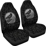 Amazing Viking Odin Raven Floral Rune Symbols Car Seat Covers 212802 - YourCarButBetter