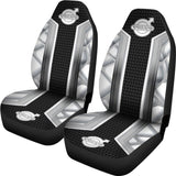 Amazing Volvo White Black Themed Printed Car Seat Covers 210901 - YourCarButBetter