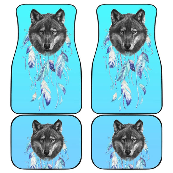 Amazing Wolf Mixed Dreamcatcher Style Car Floor Mats 210507 - YourCarButBetter