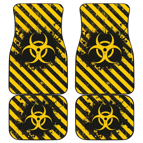 Amazing Yellow Biohazard Car Floor Mats 211401 - YourCarButBetter