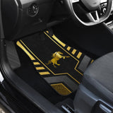 Amazing Yellow Black Horse Mustang Custom Metallic Style Printed Car Floor Mats 211407 - YourCarButBetter