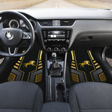 Amazing Yellow Black Horse Mustang Custom Metallic Style Printed Car Floor Mats 211407 - YourCarButBetter