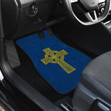 Amazing Yellow Celtic Cross Car Floor Mats 210301 - YourCarButBetter