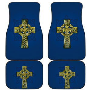 Amazing Yellow Celtic Cross Car Floor Mats 210301 - YourCarButBetter