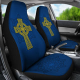 Amazing Yellow Celtic Cross Car Seat Covers 210301 - YourCarButBetter