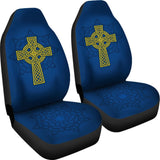 Amazing Yellow Celtic Cross Car Seat Covers 210301 - YourCarButBetter