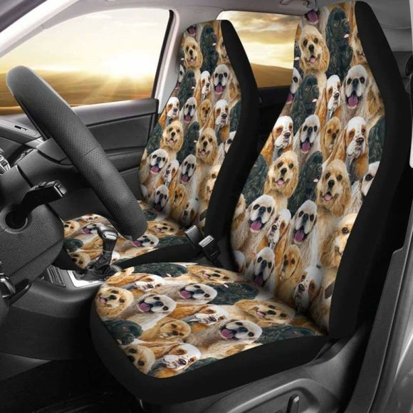 American Cocker Spaniel Full Face Car Seat Covers 195016 - YourCarButBetter