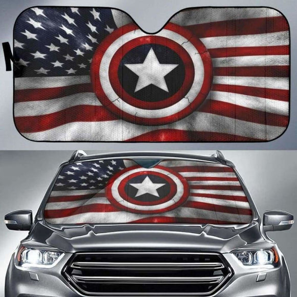 American Flag 3D Auto Sun Shades 172609 - YourCarButBetter