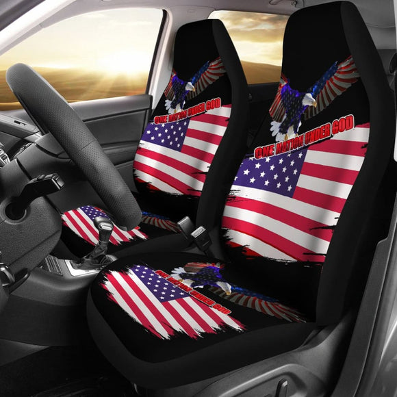 American Flag Car Seat Covers Custom One Nation Under God Car Accessories 212102 - YourCarButBetter