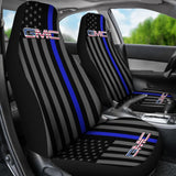 American Flag Car Seat Covers With Thin Blue Line Mix GMC 212601 - YourCarButBetter