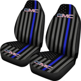 American Flag Car Seat Covers With Thin Blue Line Mix GMC 212601 - YourCarButBetter