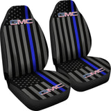American Flag Car Seat Covers With Thin Blue Line Mix GMC 212601 - YourCarButBetter