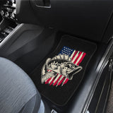 American Flag Largemouth Bass Fishing Car Floor Mats 210906 - YourCarButBetter