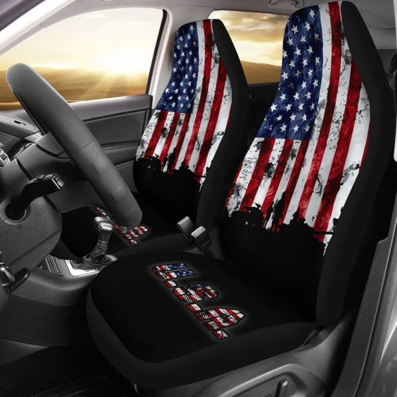 American Flag Military Patriotic Veteran Car Seats Cover 203011 - YourCarButBetter