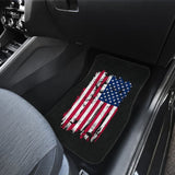 American Flag On Black Car Floor Mats 211005 - YourCarButBetter