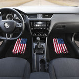 American Flag On Black Car Floor Mats 211005 - YourCarButBetter