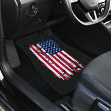 American Flag On Black Car Floor Mats 211005 - YourCarButBetter