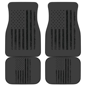 American Flag Patriotic on Black Design Car Floor Mats 212304 - YourCarButBetter