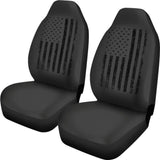 American Flag Patriotic on Black Design Car Seat Covers 212304 - YourCarButBetter