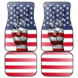 American Flag Peace Car Floor Mats 211802 - YourCarButBetter