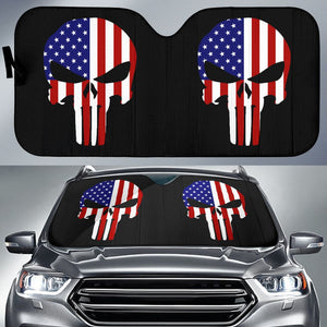 American Flag Punisher Black Car Auto Sun Shades 213003 - YourCarButBetter