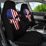American Flag Punisher Black Car Seat Covers 213003 - YourCarButBetter