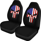 American Flag Punisher Black Car Seat Covers 213003 - YourCarButBetter