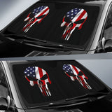 American Flag Punisher Skull Car Auto Sun Shades 213003 - YourCarButBetter