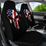American Flag Punisher Skull Car Seat Covers 213003 - YourCarButBetter