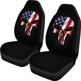 American Flag Punisher Skull Car Seat Covers 213003 - YourCarButBetter