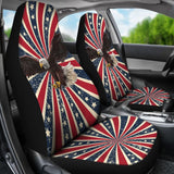 American Flag Red White And Blue With Eagle Car Seat Covers 103131 - YourCarButBetter