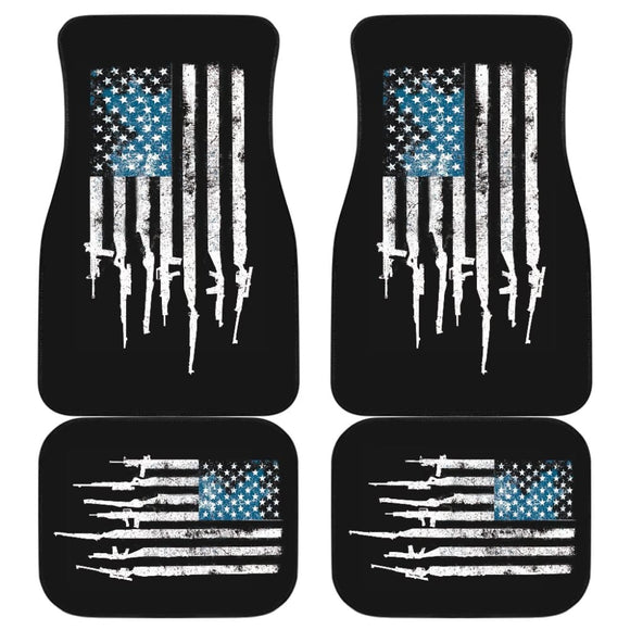 American Flag Rifles Car Floor Mats 211005 - YourCarButBetter