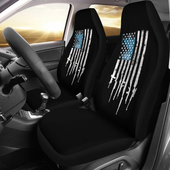 American Flag Rifles Car Seat Covers 211005 - YourCarButBetter