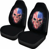 American Flag Skull Car Seat Covers 203011 - YourCarButBetter