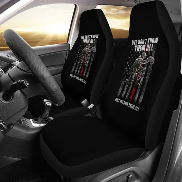 American Flag Soldier We Don’t Know Them All But We Owe Them All Patriotic Car Seat Covers 210206 - YourCarButBetter