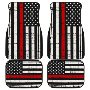 American Flag Thin Red Line Car Floor Mats 211005 - YourCarButBetter