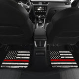 American Flag Thin Red Line Car Floor Mats 211005 - YourCarButBetter