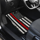 American Flag Thin Red Line Car Floor Mats 211005 - YourCarButBetter