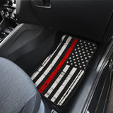 American Flag Thin Red Line Car Floor Mats 211005 - YourCarButBetter